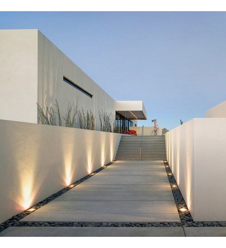 Boîtier encastrable sol IP65 pour GU10 - Réf ENCAINOC - acier laqué gris, idéal jardins et extérieurs_2