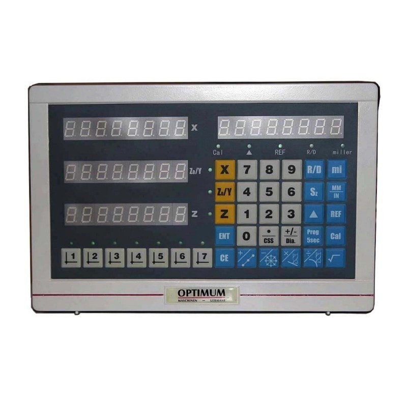 Machine Optimum MT 50 avec tête inclinable et avance automatique longitudinale