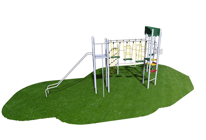 Structure de jeux avec 3 tours - 1 tour monobloc - gamme Accrobatics AC31801I - pour enfants dès 6 ans_2