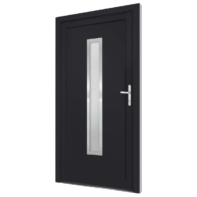 Vidaxl porte d'entrée anthracite 98x208 cm pvc 3187906_2