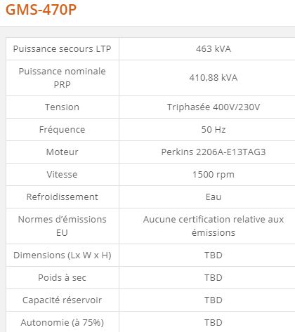 Groupe électrogène industriel GMS-470P - Generac - 463 kVA - Série GMS Standard_2