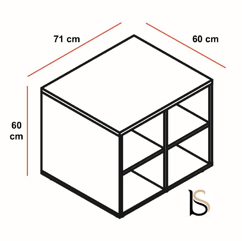 Meuble de rangement pour imprimante - MDD - Argent_2