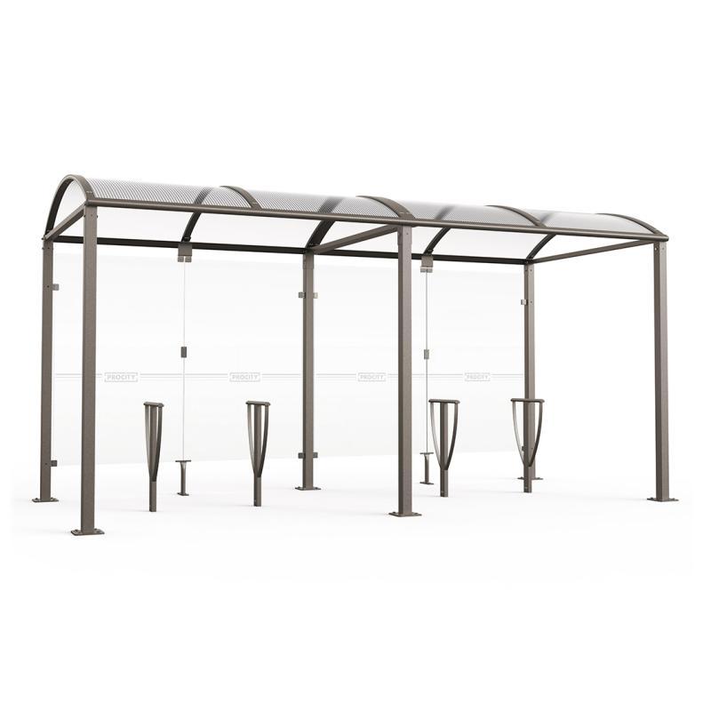 Appui Vélos Lisbonne - Faible encombrement pour cadre et roue - 505mm de largeur - Structure en tube acier 80x40mm_2