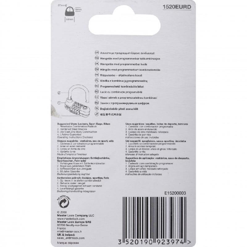 Cadenas à combinaison MASTER LOCK zinc, l.59 mm_2