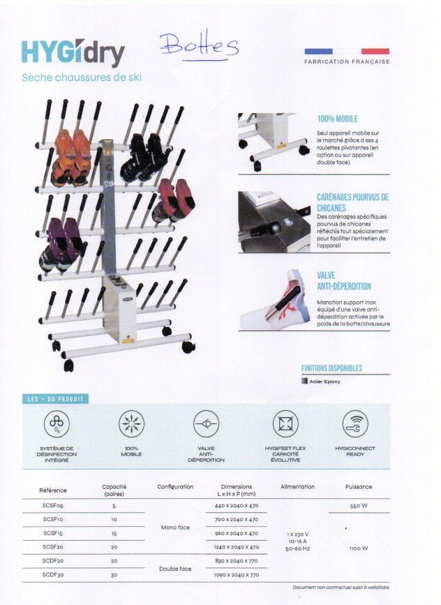 Sèche-chaussures industriel désinfectant - séchage à air chaud et désinfection à l'ozone_3