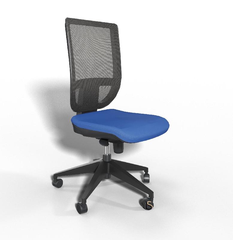 Siège de bureau Tertio avec dossier résille - Sokoa - Bleu, Noir, Non_2