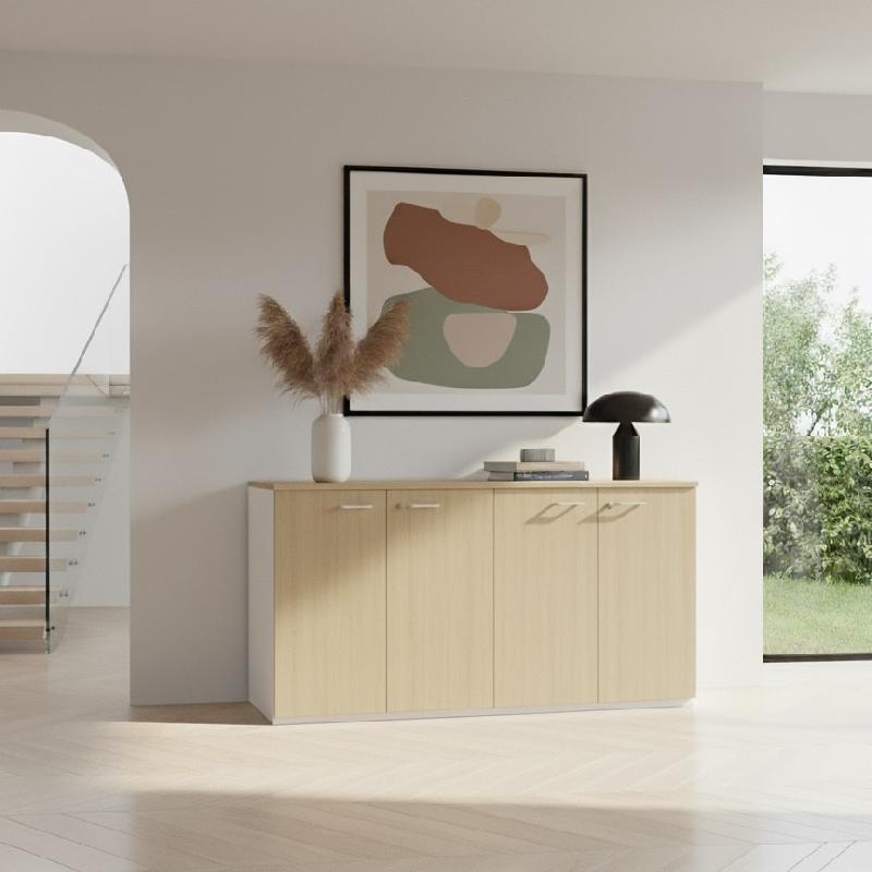 Armoire basse 4 portes - Quadrifoglio - Chêne_2