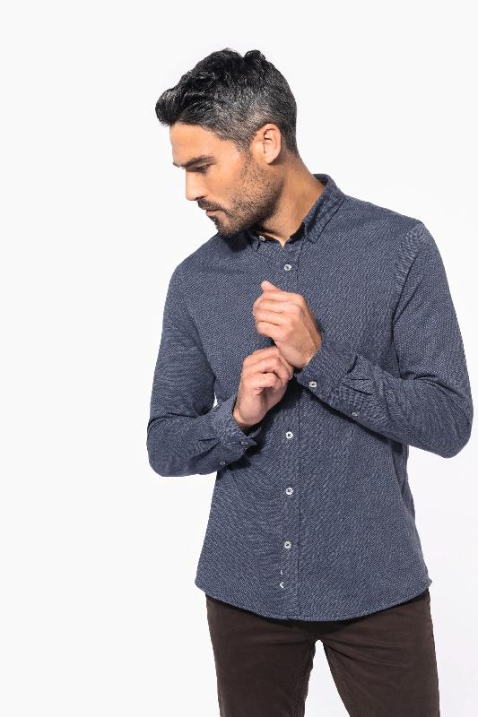 Chemise jacquard manches longues - Réf: K507 - Kariban - Confort et élégance en coton/polyester_2