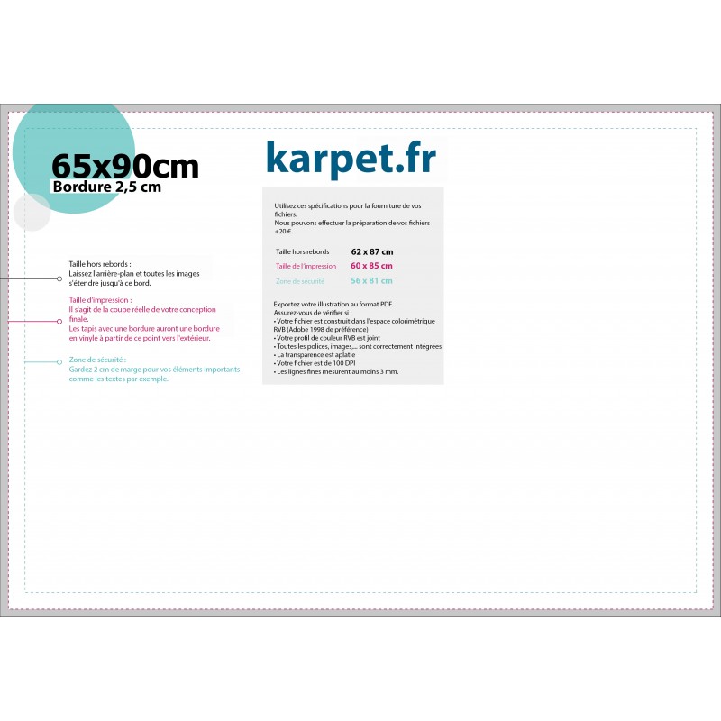 Tapis d'entrée personnalisé Karpet - 65x90 cm - rebords 2,5 cm - PE05 - absorbant et anti-dérapant_2