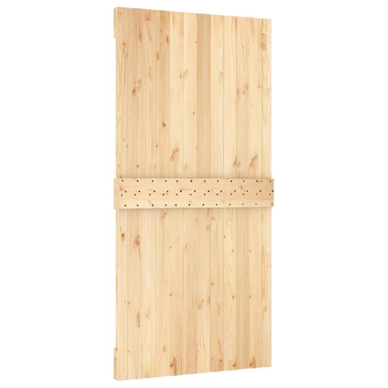 Vidaxl porte coulissante et kit de quincaillerie 100x210 cm pin massif 3203043_2