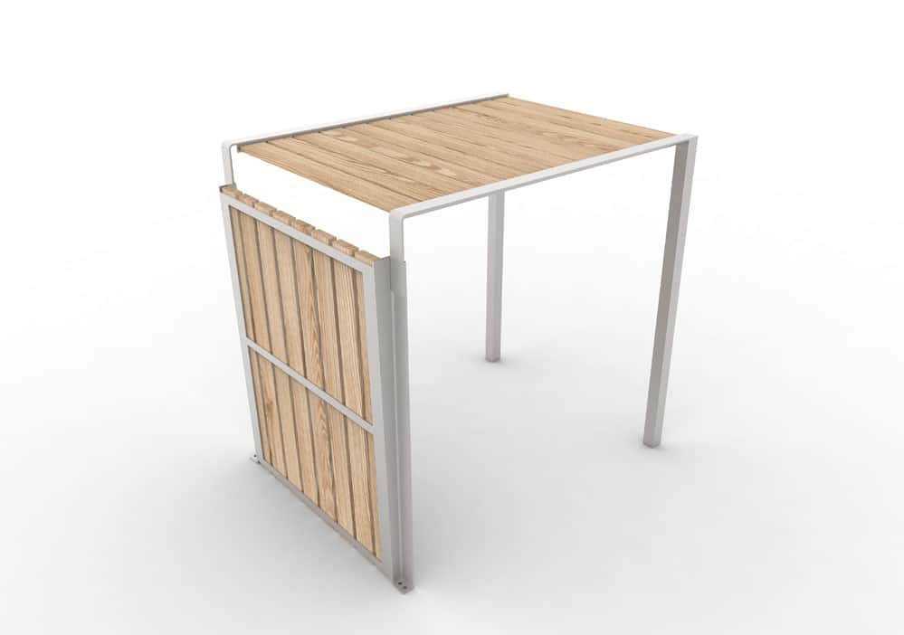 Abri bus Nut - structure en acier et bardage en bois - 214 x 160 cm - bois mélèze et acier galvanisé_2