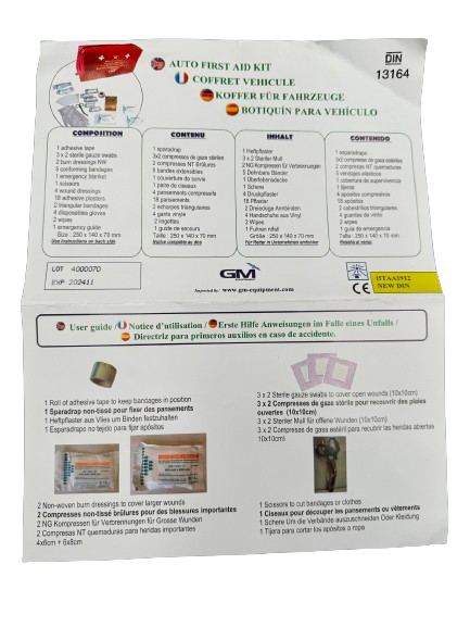 Trousse de secours souple vehicules 2/4 personnes france securite rouge_2