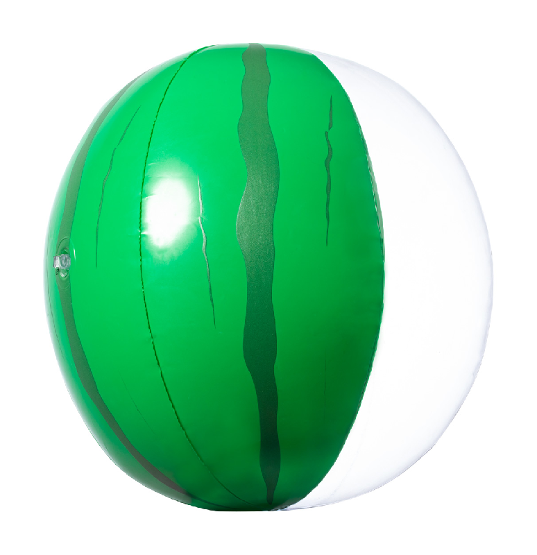 Ballon de plage en PVC - décoration fruits - ø28 cm - pastèque - vert_2