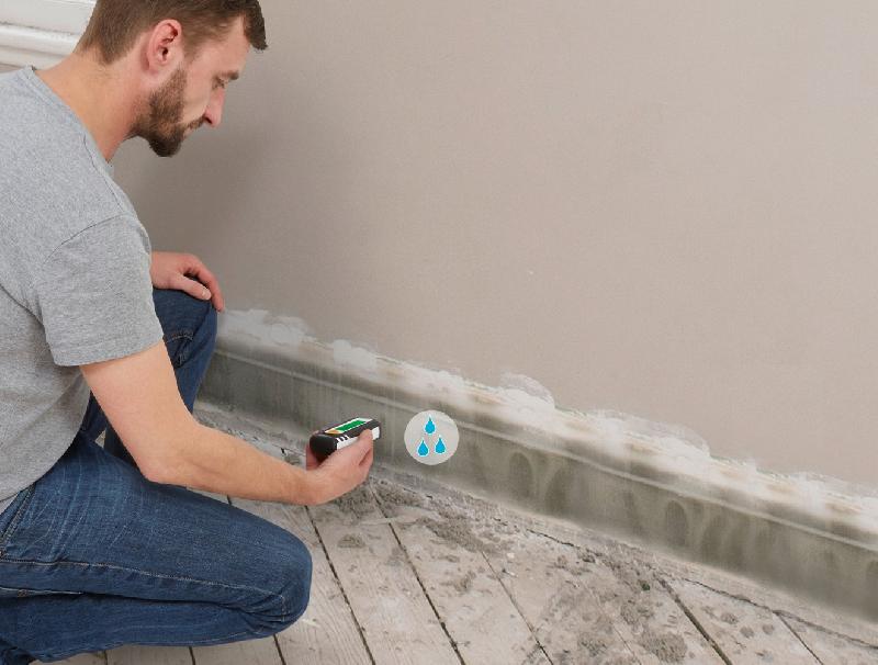 Humidimètre professionnel LASERLINER Damp Finder Compact - Détecteur d'humidité avec écran rétroéclairé et capteur de température ambiante_2