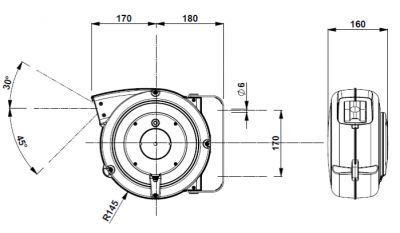 Enrouleur électrique à rappel automatique à ressort - 10m - Câble H07RN-F 3G1,5 mm² - Protection thermique - IP42 - P506_2