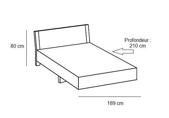 Lit design EVA - Couchage 180 x 200 cm - Blanc rechampis imitation chêne châtaigne_2