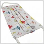 Masque 3 plis médecine - tissu 100% coton bio - VDM - barrette nasale incluse - lavable et réutilisable_2