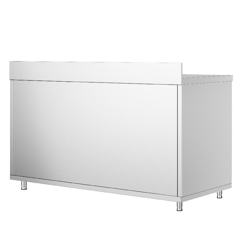 Meuble bas inox adossée P 700 mm avec portes - 1600_2