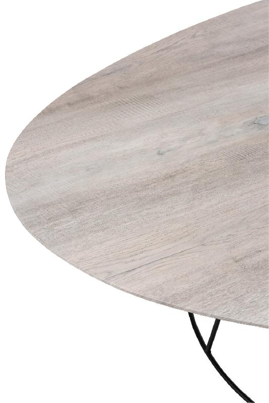 Table basse ovale OVAO - MDF naturel et métal noir - L121 x H38 x P80 cm_2