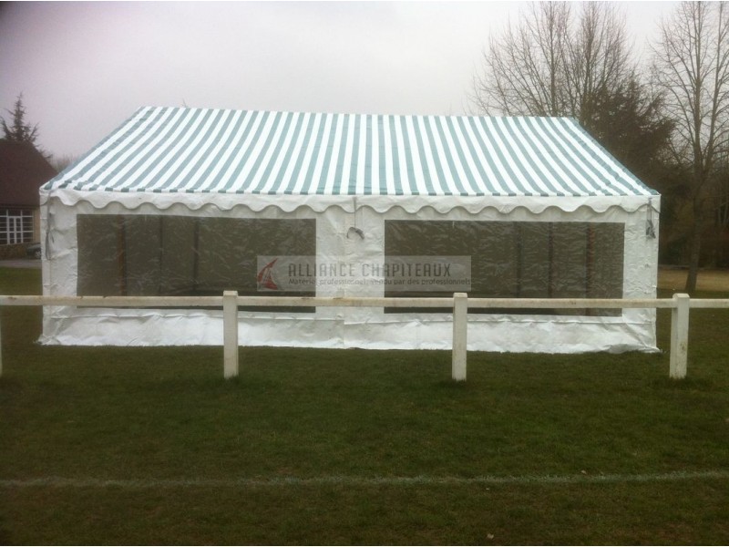 Tente de stockage fermée complète - structure fixe en acier galvanisé - couverture unie - ancrage au sol avec platine - dimensions 12 x 8 x 3.72 m_2