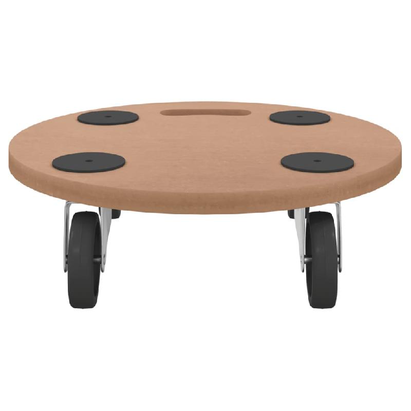 Vidaxl chariots sur roulettes 6 pcs rond bois d'ingénierie 154888_2