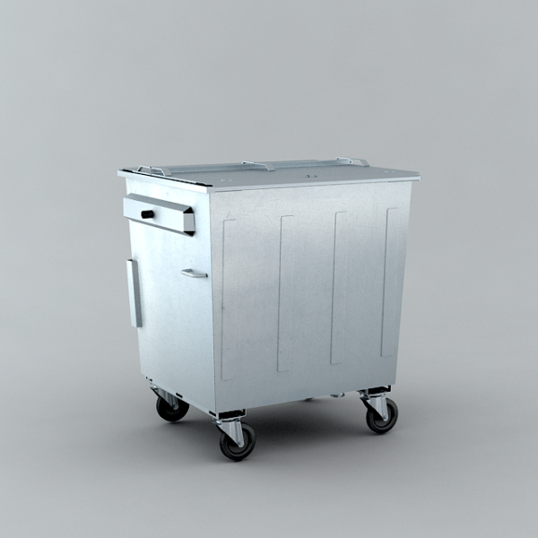 Unidin - Collecteur robuste à roulettes en acier galvanisé - 1.050 litres - Bammens_2