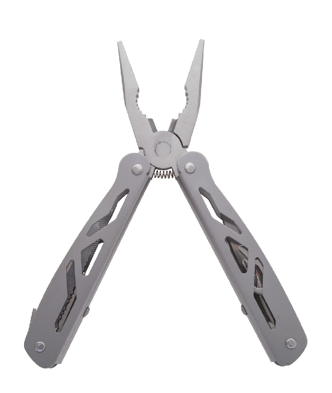 Outil multifonctions en acier inoxydable - 9 fonctions avec étui en polyester - Couleur gris_2