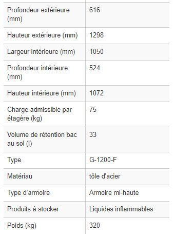 117033W - Armoire de sécurité coupe-feu G 1200-F avec portes battantes - 90 min de résistance, norme EN 14470-1_2