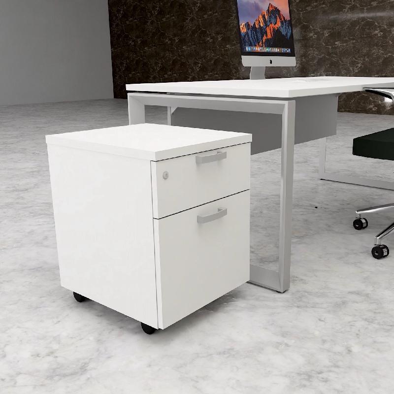 Caisson mobile monocolore avec tiroir pour dossiers suspendus  - MOBEL LINEA - Blanc pastel_2