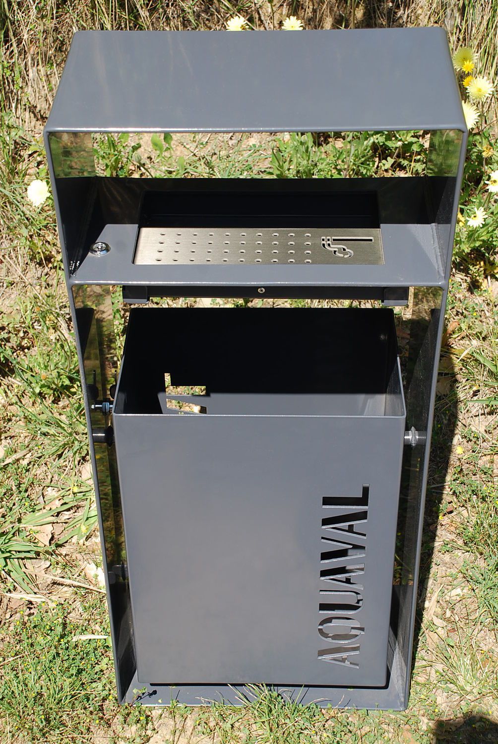 Cendrier corbeille rectangulaire - Frepat Urban Equipment - acier Corten ou galvanisé, finition oxydée ou thermolaquée_2