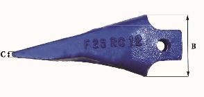 Dents de godet adaptables Feurst F25 RC12 - 5,5 kg - Dimensions 310x110x12 mm_2