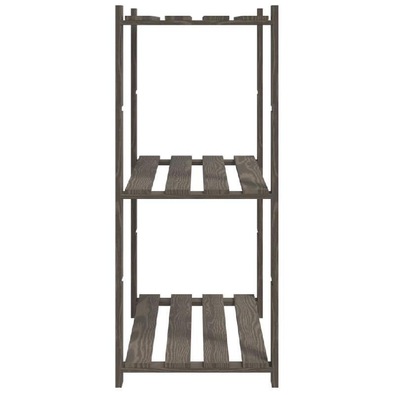 Vidaxl support de rangement à 3 niveaux gris 80x38x90 cm bois de pin 373386_2