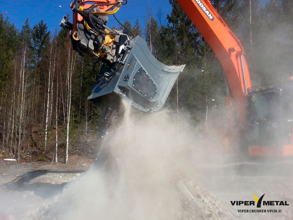 Godets concasseurs Vipermetal VPCH-21 - broyage des déchets de construction et démolition_2