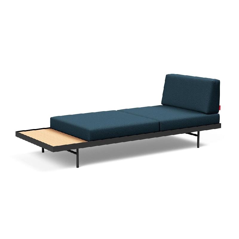 Innovation Living - Canapé design Puri convertible lit 195x80 cm - Tissu Argus Navy Blue avec table en chêne_2