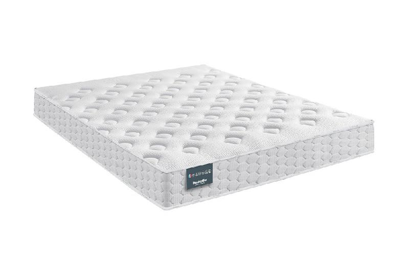 Ensemble Dunlopillo 140x190 cm - Matelas mémoire de forme EUGEN 21 cm, sommier déco et pieds en hêtre gris_2