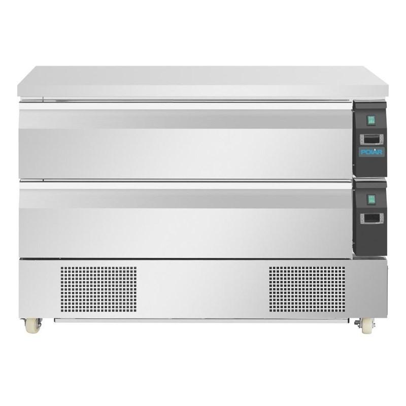 Soubassement double réfrigération 2 tiroirs Série U 6x GN 1/1 DA997 Polar_2