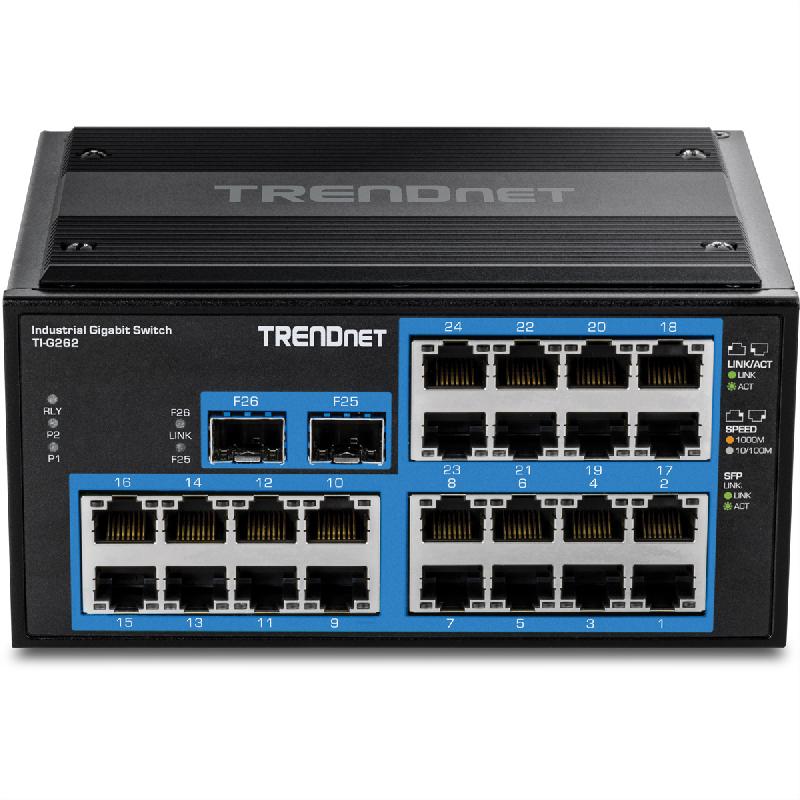 TRENDnet TI-G262 Switch Rail DIN Gigabit, industriel renforcé à 26 ports_2