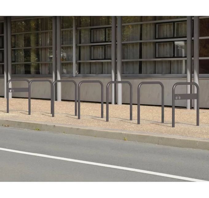 Arceau Vélos Simple - Hauteur 850 mm - Largeur 700 mm - Tube acier Ø 50 mm - Tôle Signalétique Vélo 5 mm_2