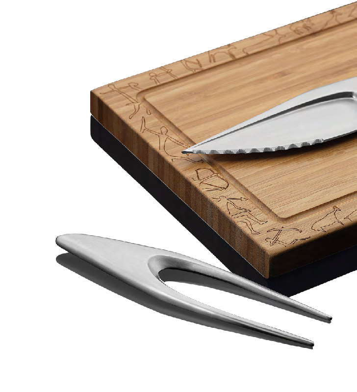 Couteau à steak Silex - inox 18/10 - design préhistorique - longueur 185 mm_2