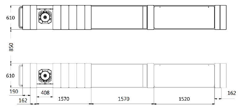 Pont ciseaux encastrable 5T + levage auxiliaire 3,5T - 5100mm_2