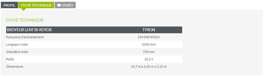 Tyron - broyeur lent bi-rotor pour déchets organiques - Noremat - puissance 294 kW/400 ch_2