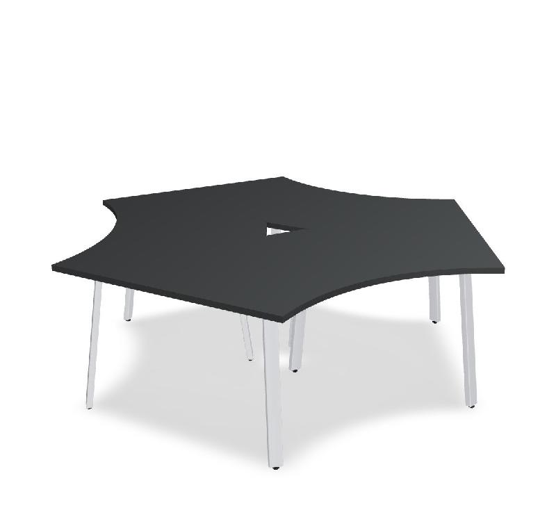 Bureau bench 3 personnes Ogi A - MDD. - Blanc 9010, Anthracite_2