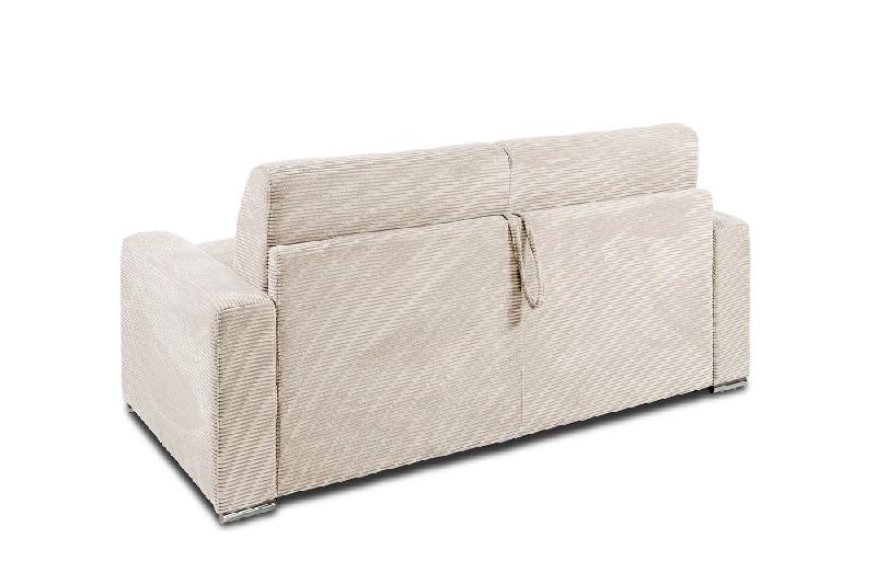Canapé lit 2-3 places DREAMER - convertible EXPRESS 120cm - matelas 16 cm - velours côtelé perle - fabrication italienne_2