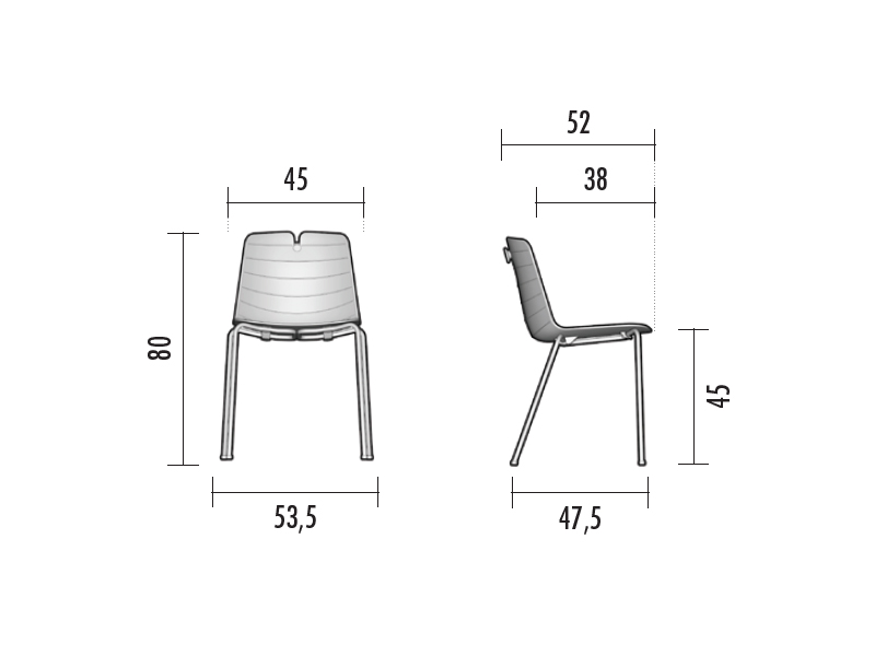 Chaise de collectivité Daizy - polypropylène, piètement acier, anti-UV, empilable_2