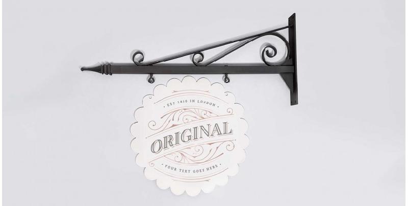 Enseigne vintage double face - mât en acier et plaque personnalisée en aluminium_2