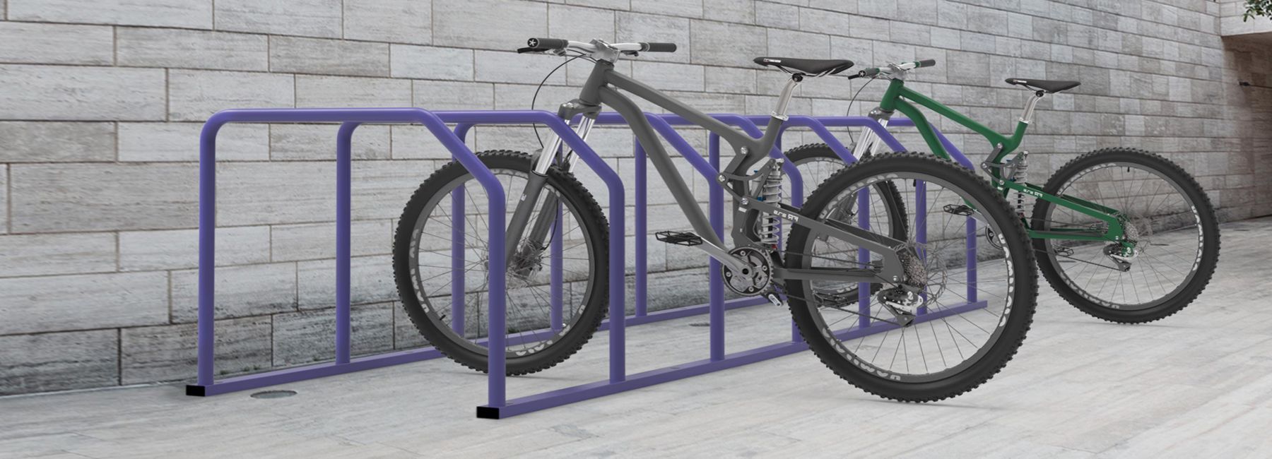 Fabius - Parking à vélos modulaire - City Design - Tubes ronds en acier galvanisé thermolaqué avec poteau signalétique_2
