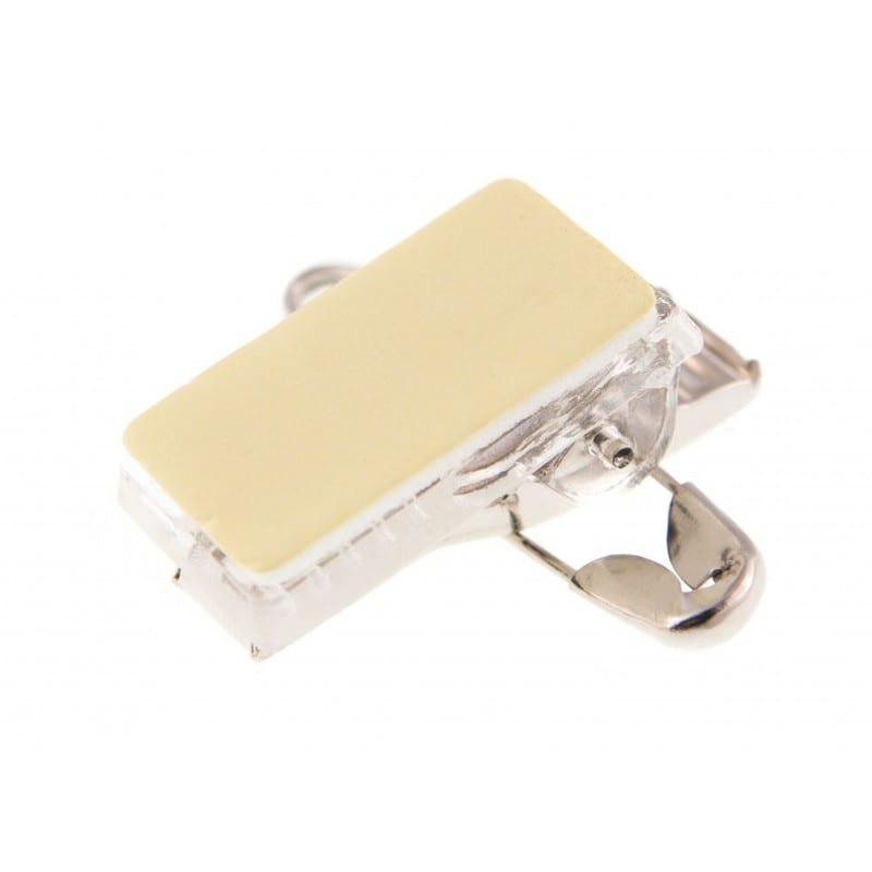 Clip adhésif métal à pince crocodile avec épingle de sûreté - 22x12 mm - Conditionnement par 100_2