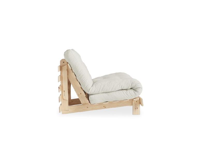 Fauteuil convertible futon ROOTS - pin naturel - coloris naturel - couchage 90 x 200 cm - design japonais et scandinave_2