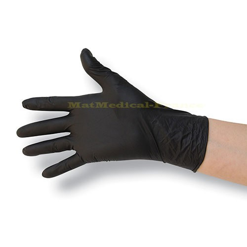 GANTS NITRILE NOIRS non poudres usage unique boite de 100 mediprotec (isognn338)_2