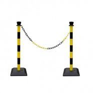 Leo12110 - Barrière à chaîne 10m - Disset Odiseo - Jaune et Noir avec 6 balises_2